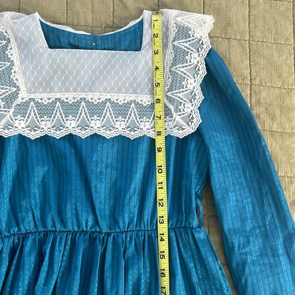 Bonnie Jean Vintage 80s Kid Dress with Lace Collar - Picture 7 of 10